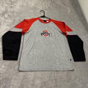 Ohio State Buckeyes Shirt Boys XL Gray Red NCAA Football Starter Long Sleeve